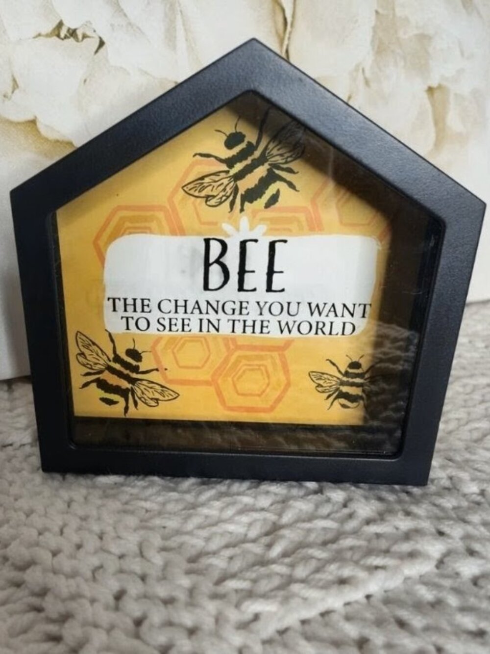 Greenbrier International "BEE" Rustic Decor Wood Sign Money Bank